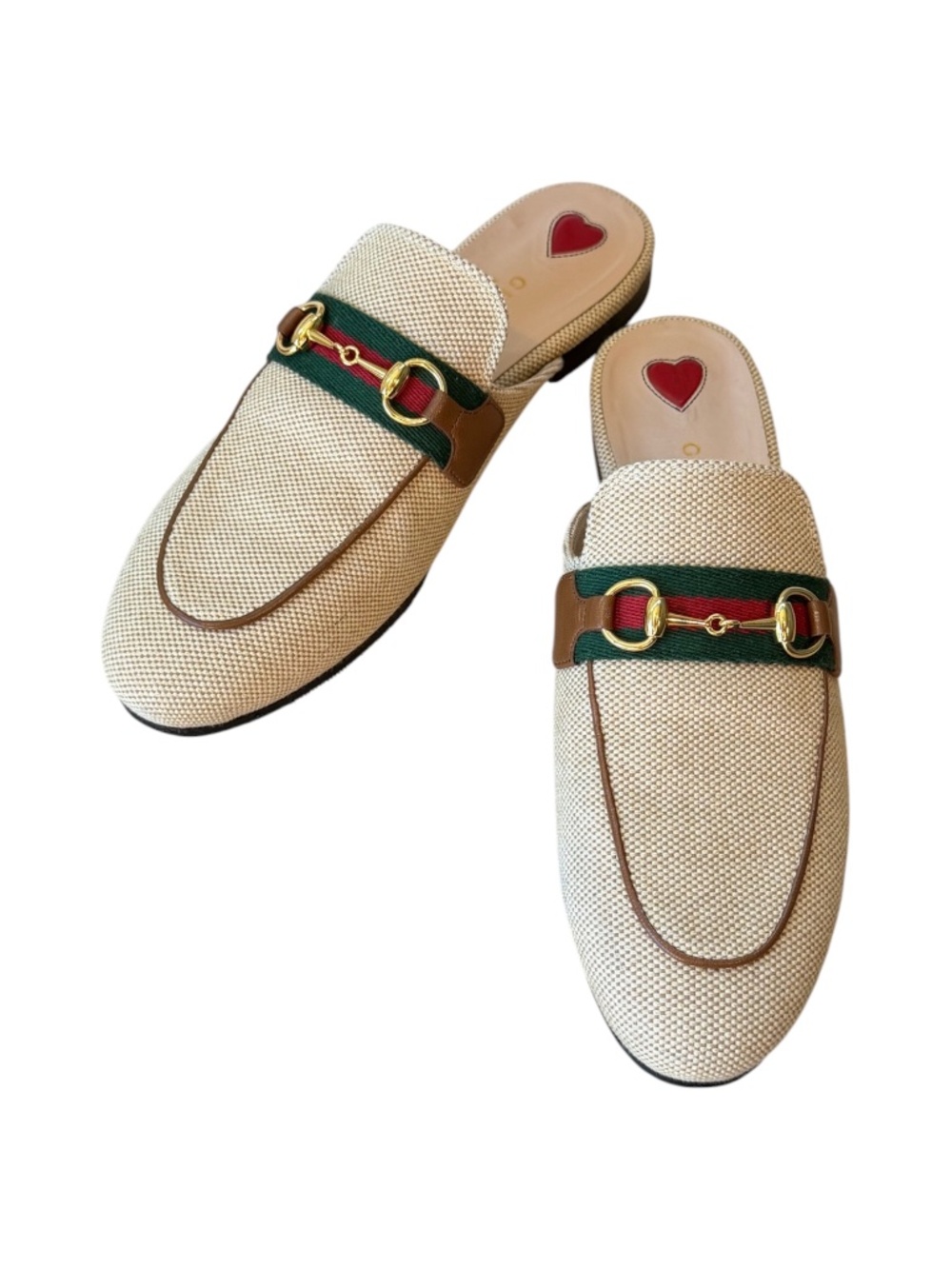 Gucci Princetown Horsebit Woven Raffia Mules